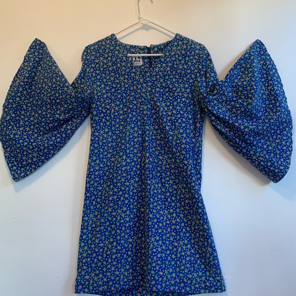 Jebbi of California Vintage 70s blue floral mini dress with bell sleeves .Cute❤️ - Picture 6 of 9